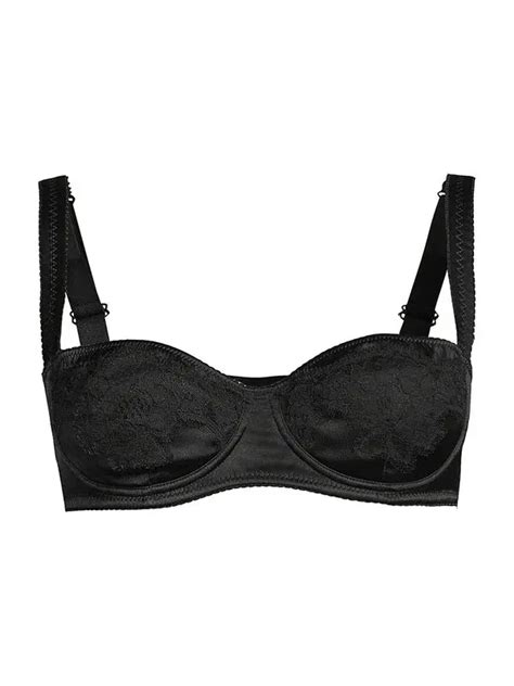 Shop DOLCE&GABBANA Silk & Lace Balconnette Bra 